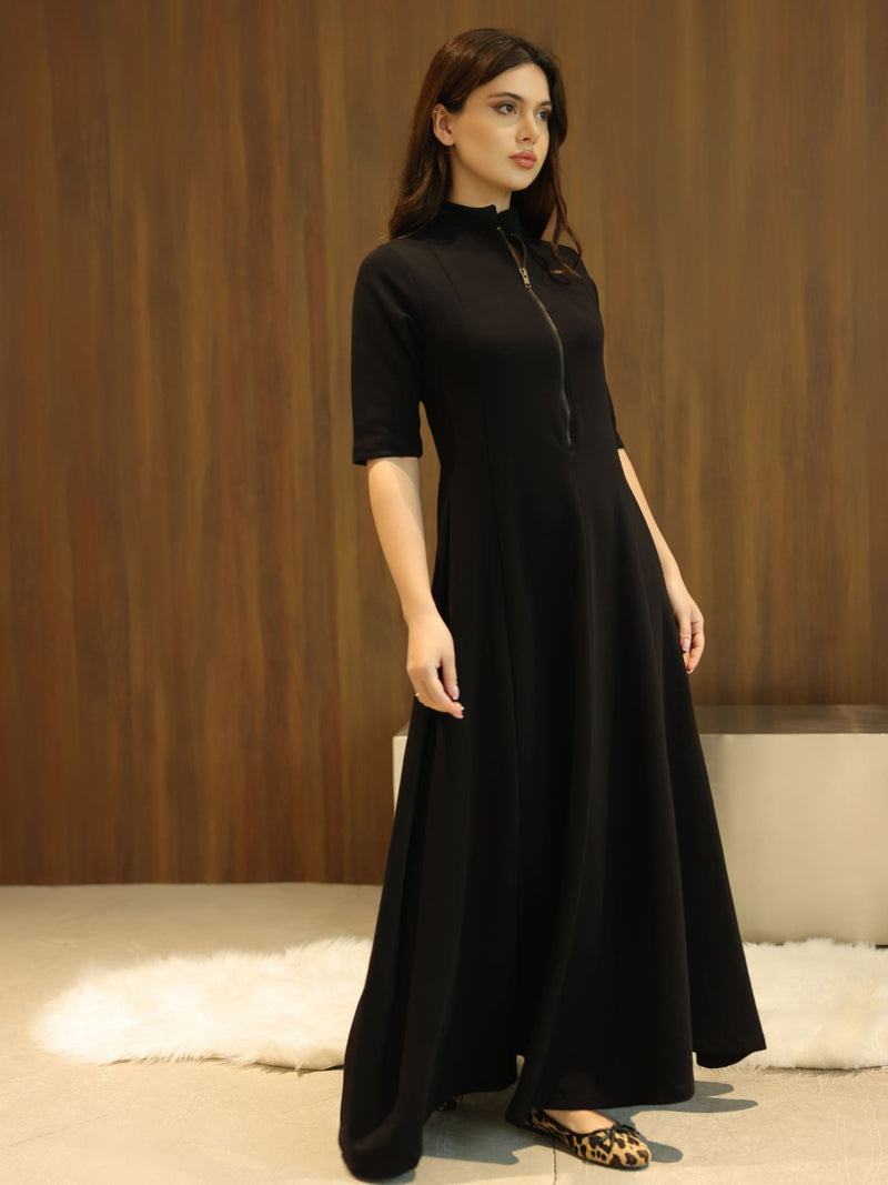 Haelin Panel Black Dress