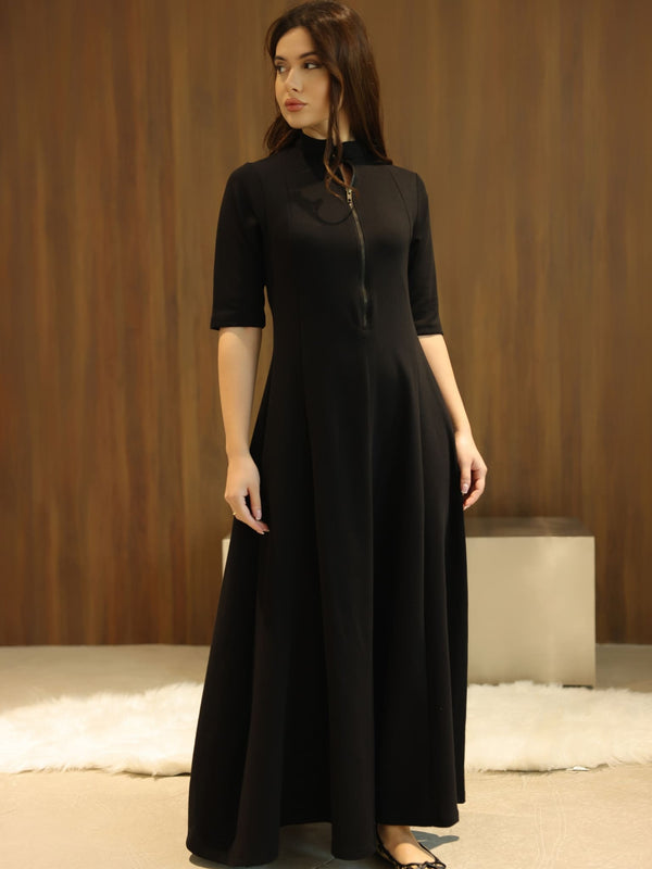 Haelin Panel Black Dress