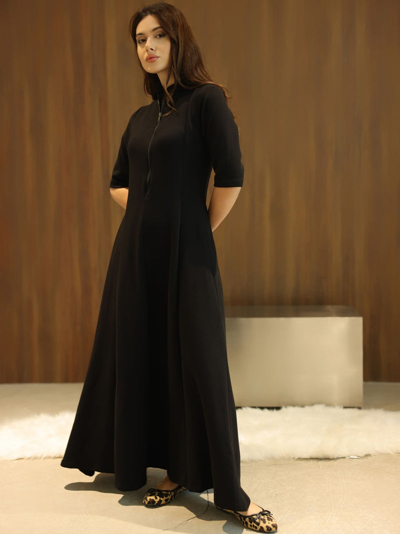 Haelin Panel Black Dress