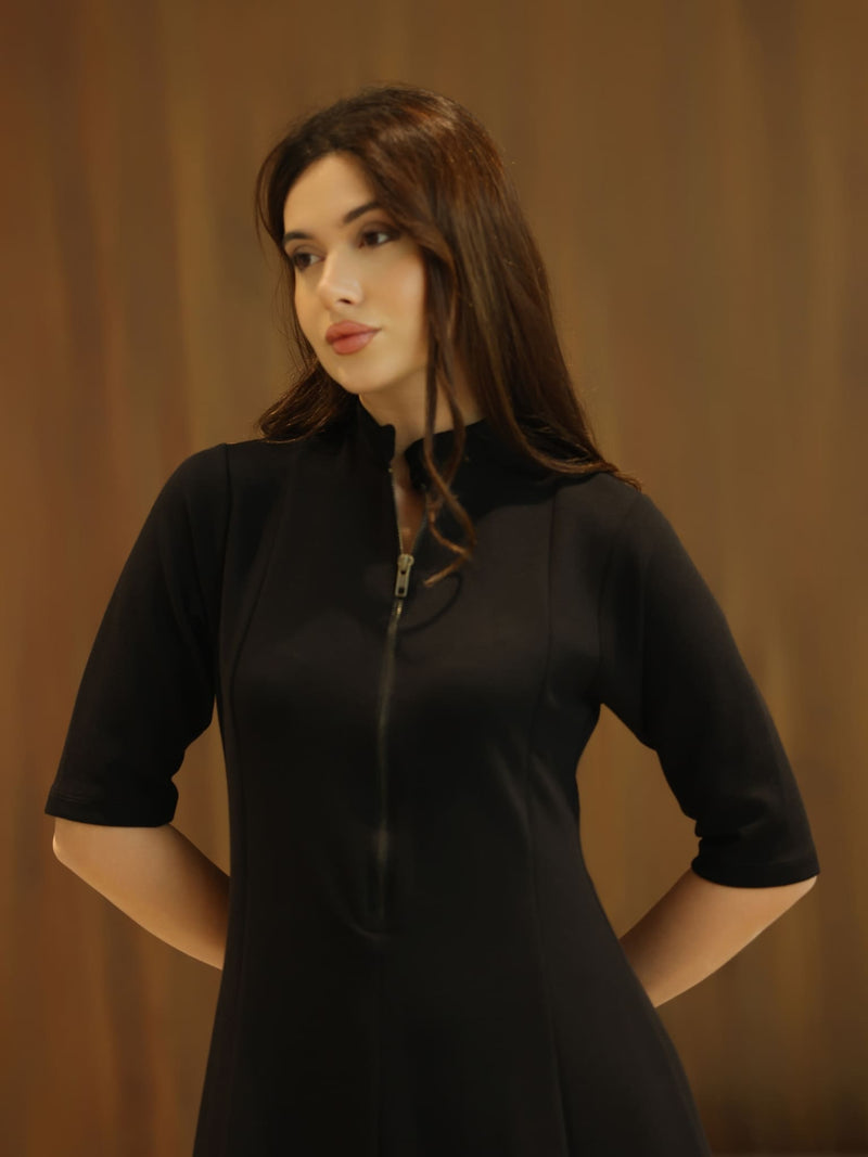 Haelin Panel Black Dress