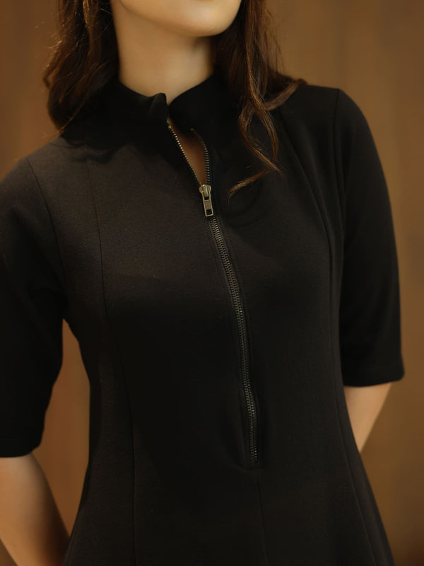 Haelin Panel Black Dress