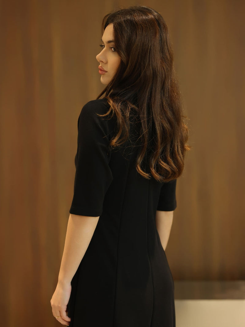 Haelin Panel Black Dress