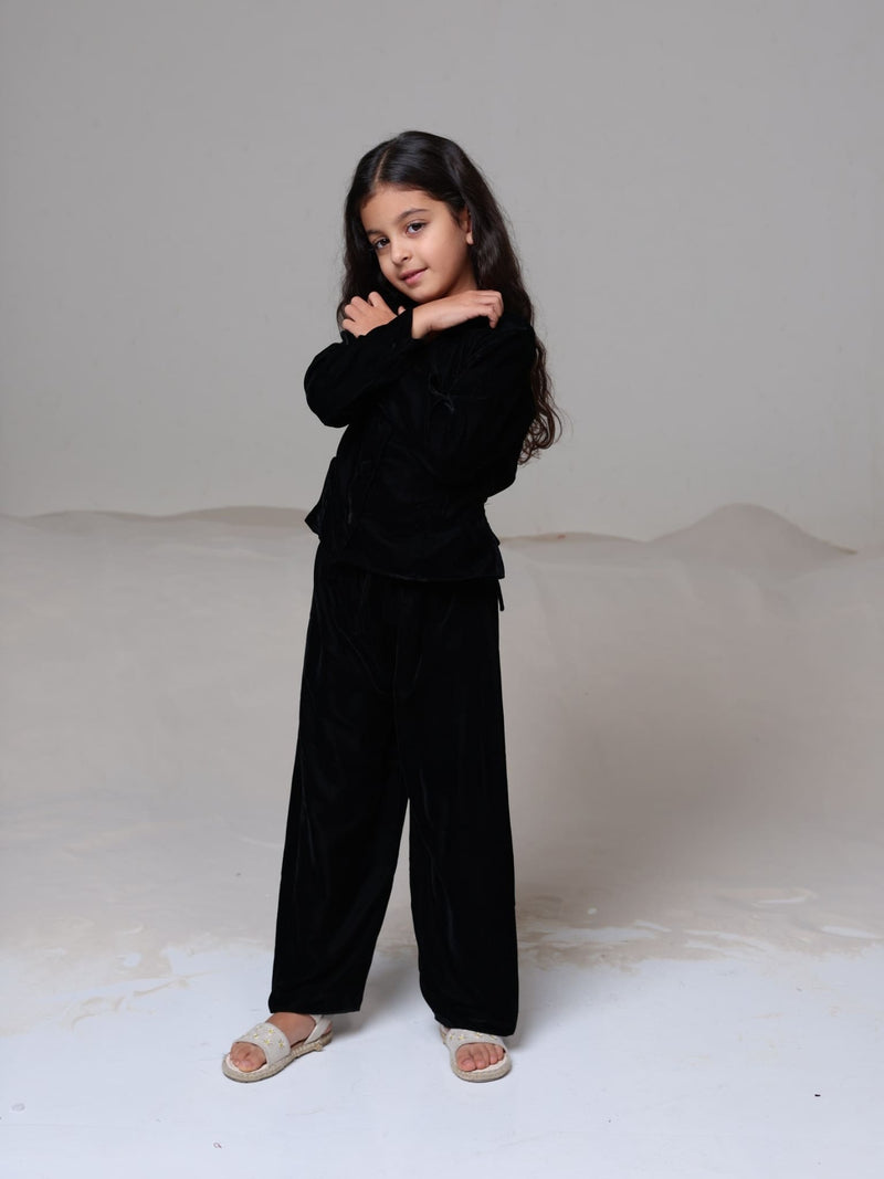 Mini Oriana Velvet Co Ord Set For Girls