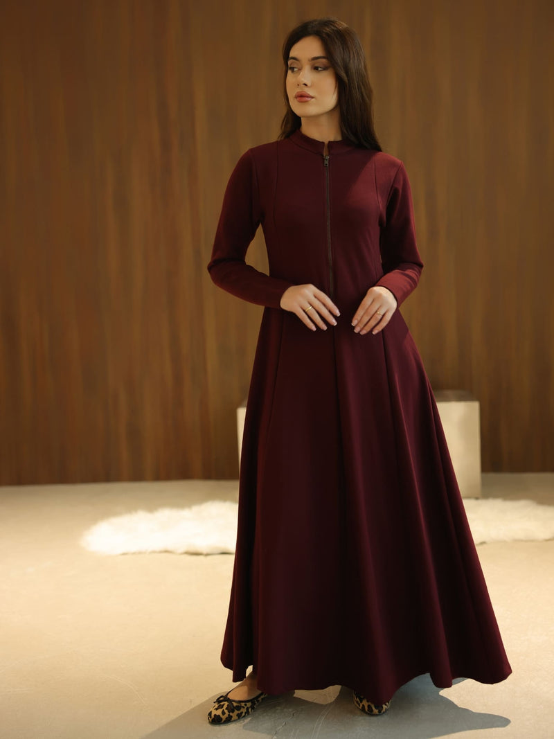 Haelin Panel Maroon Dress