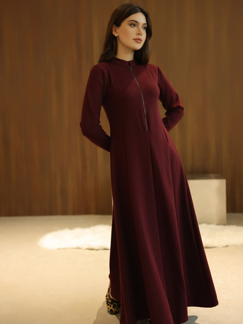 Haelin Panel Maroon Dress
