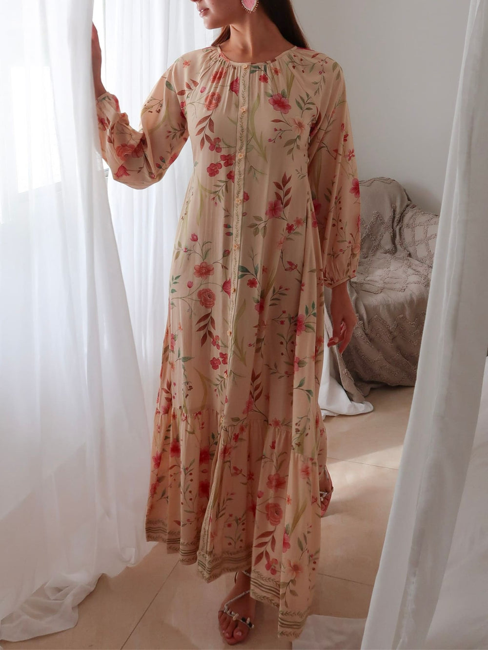 Elio Printed Summer Long Dress