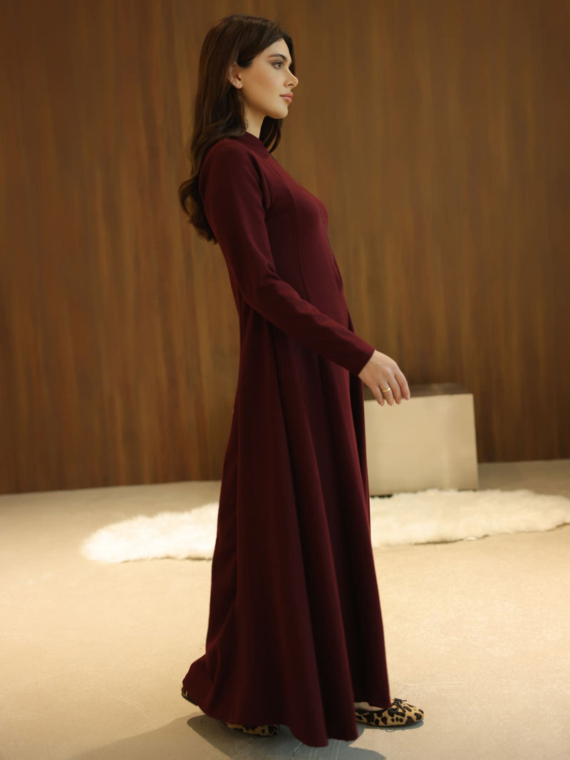 Haelin Panel Maroon Dress
