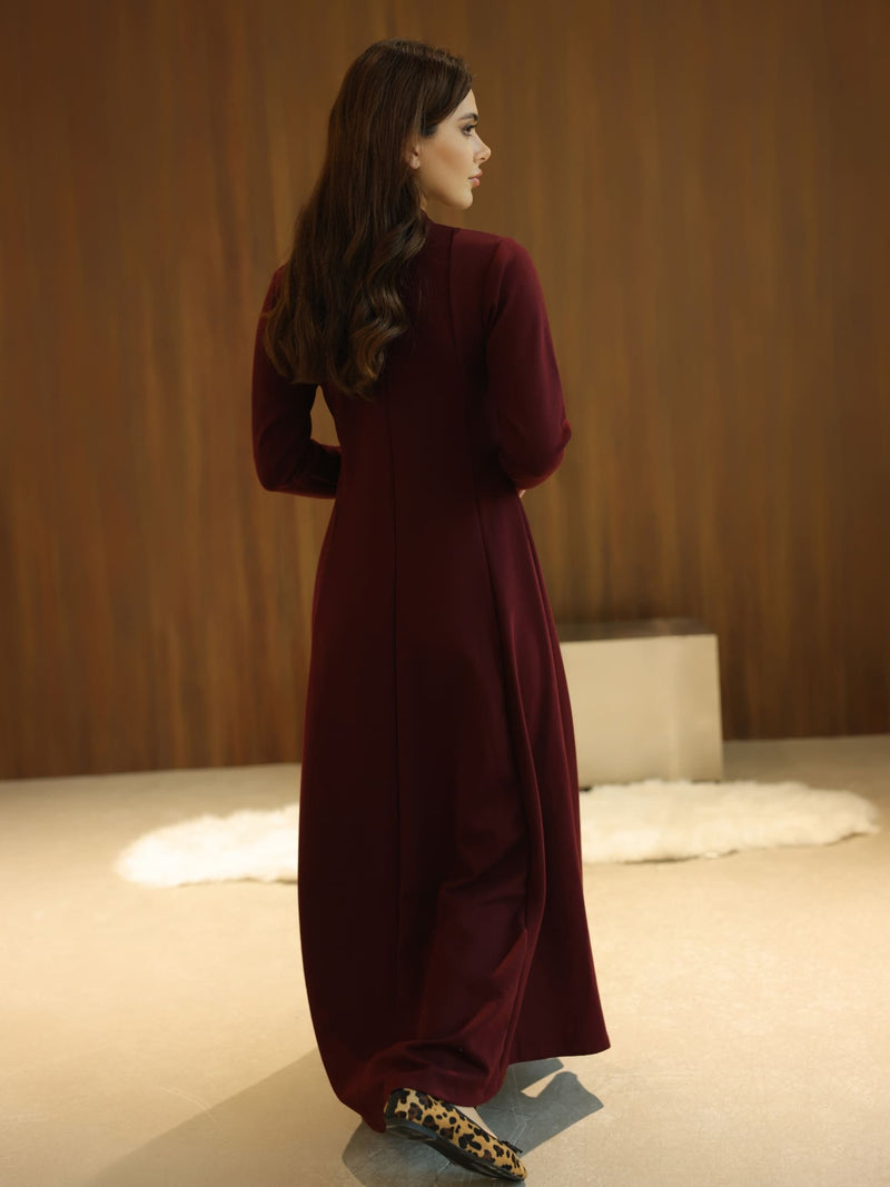 Haelin Panel Maroon Dress