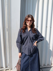 Zia Stripe Oversized Buttondown Shirt