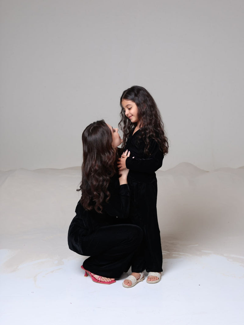 Mini Oriana Velvet Co Ord Set For Girls