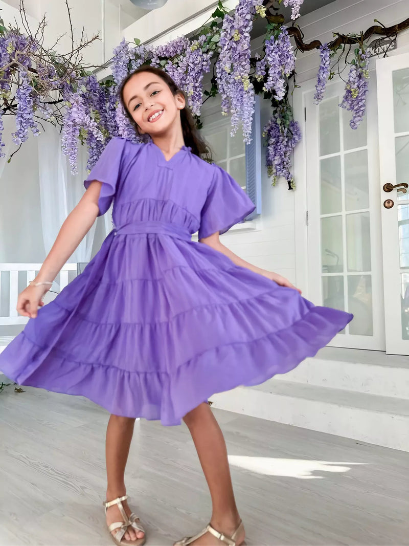 Mini Amethyst Lilac Long Dress