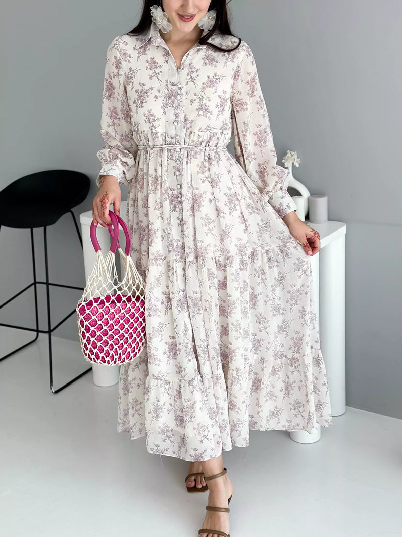 Holiday Floral Long Dress