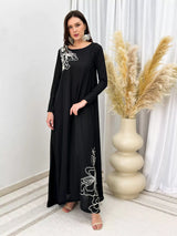 Miguel Long Embroidered Dress