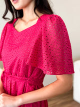 Pembe Cutwork Long Dress