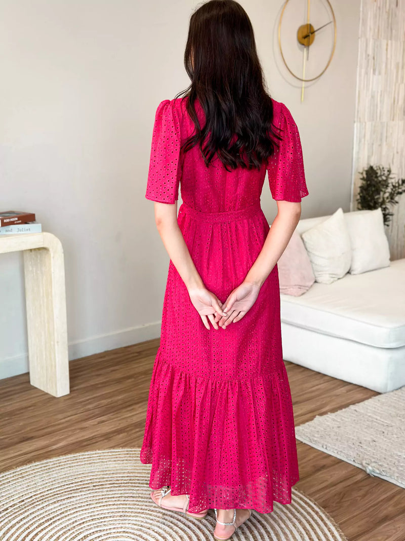 Pembe Cutwork Long Dress