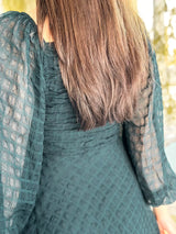 Sylvian Texture Long Dress - Green