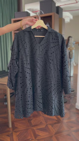 Koyal Black Cutwork Shirt