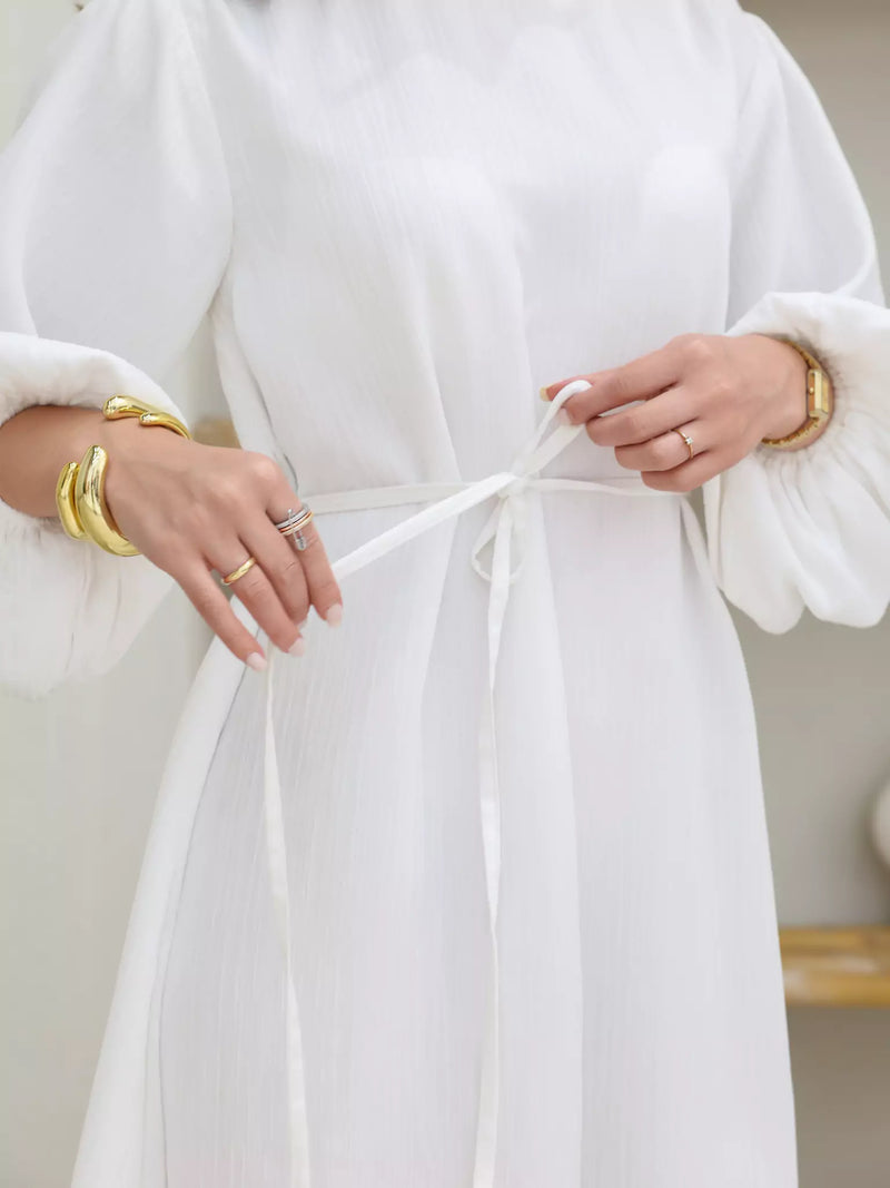 Whimsy White Chiffon Dress