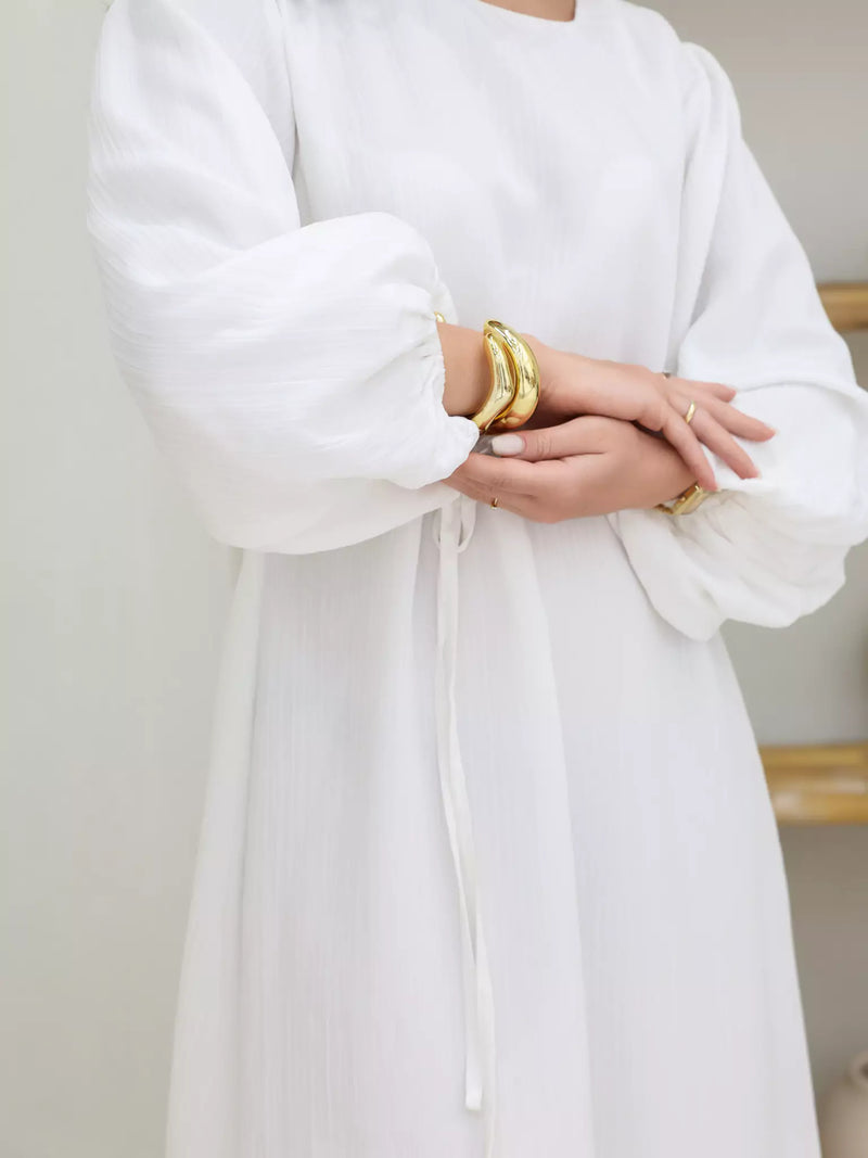 Whimsy White Chiffon Dress