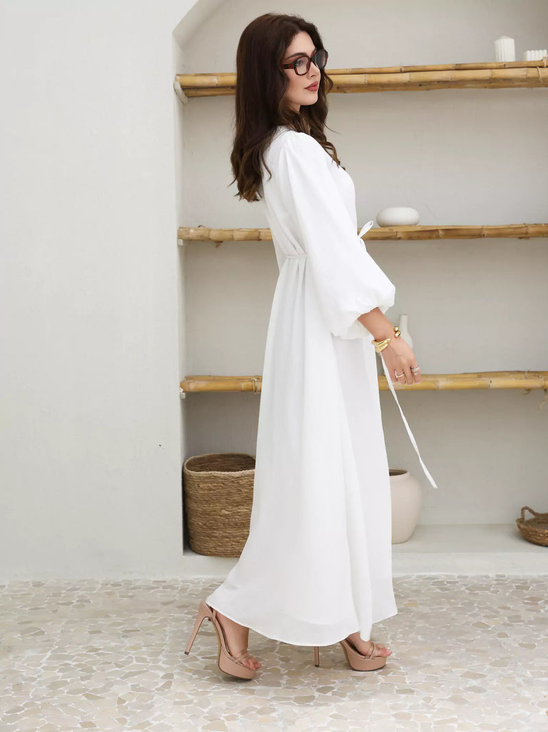 Whimsy White Chiffon Dress