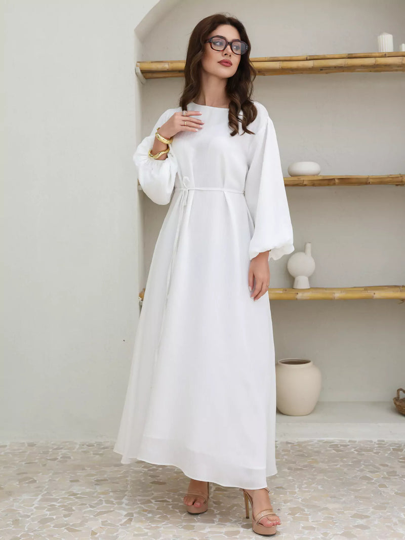 Whimsy White Chiffon Dress
