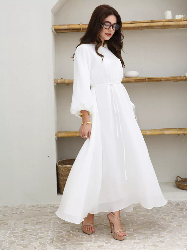 Whimsy White Chiffon Dress