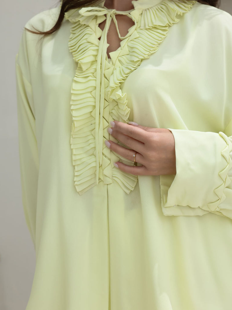 Buckingham Pleated Yellow Shirt