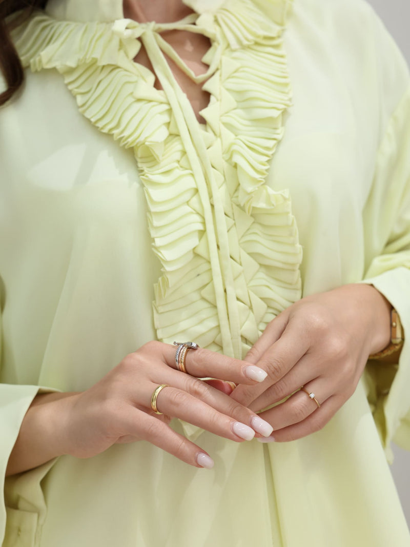 Buckingham Pleated Yellow Shirt