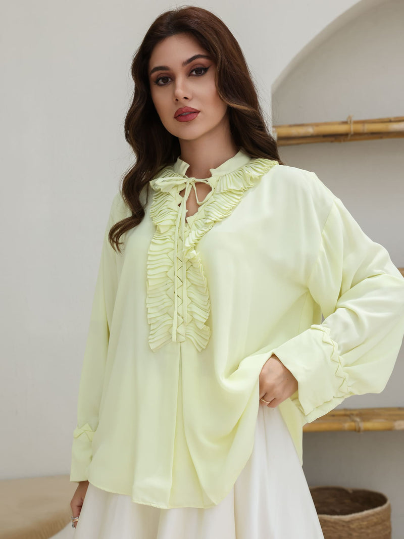 Buckingham Pleated Yellow Shirt