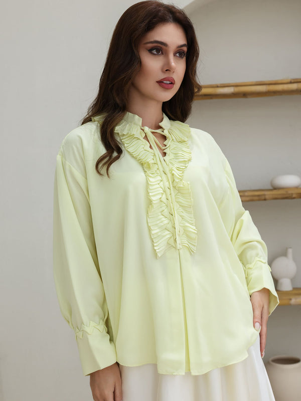 Buckingham Pleated Yellow Shirt