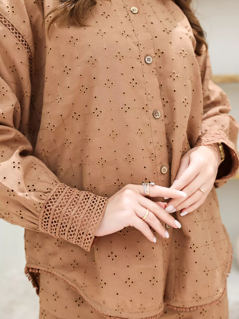 Brunelle Cut Work Embroidered Co Ord Set