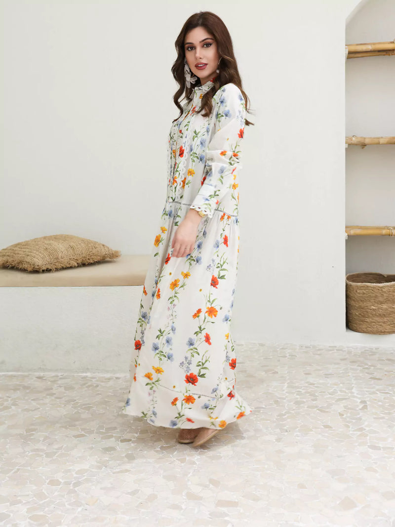 Floret Lace Long Dress