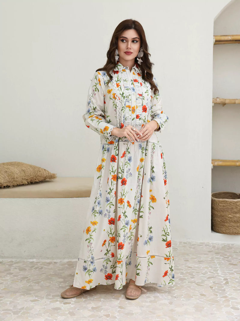 Floret Lace Long Dress