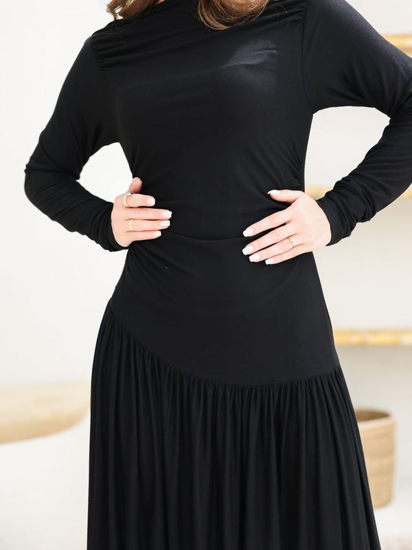 Caffra Black Jersey Long Dress