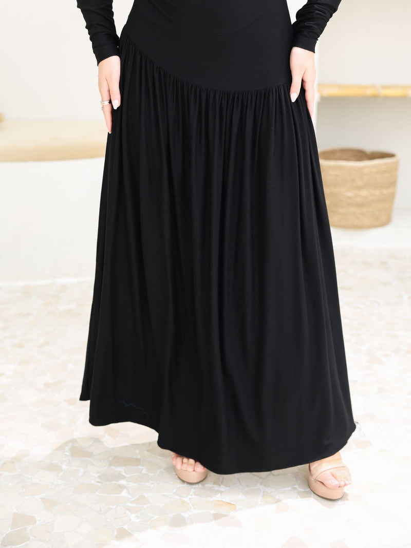 Caffra Black Jersey Long Dress