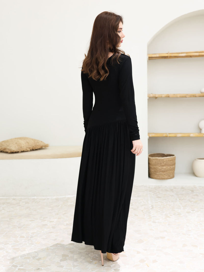 Caffra Black Jersey Long Dress