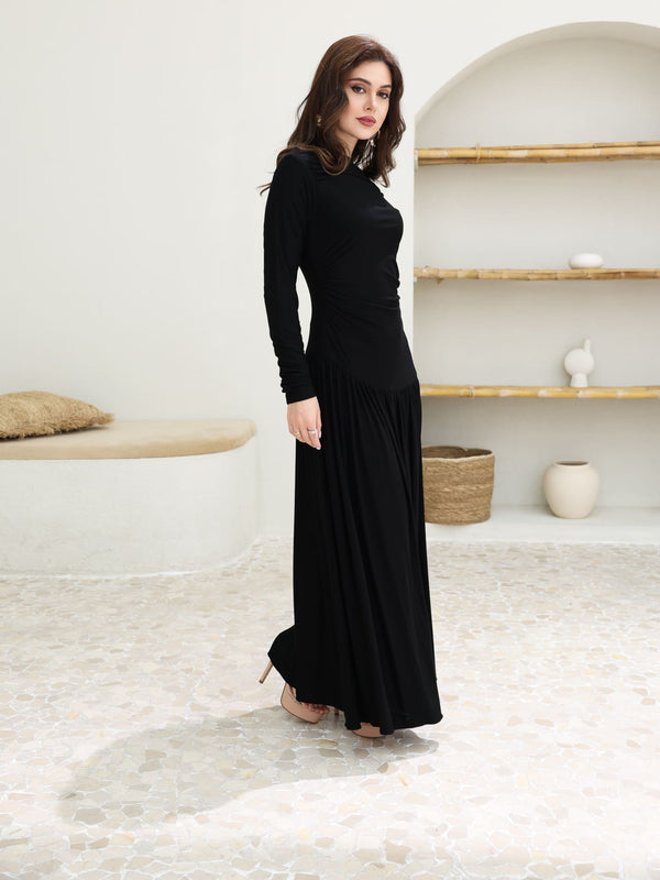Caffra Black Jersey Long Dress Caffra Black Jersey Long Dress