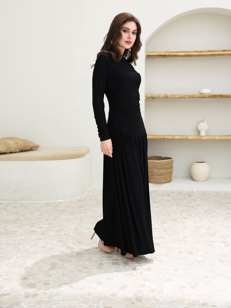 Caffra Black Jersey Long Dress