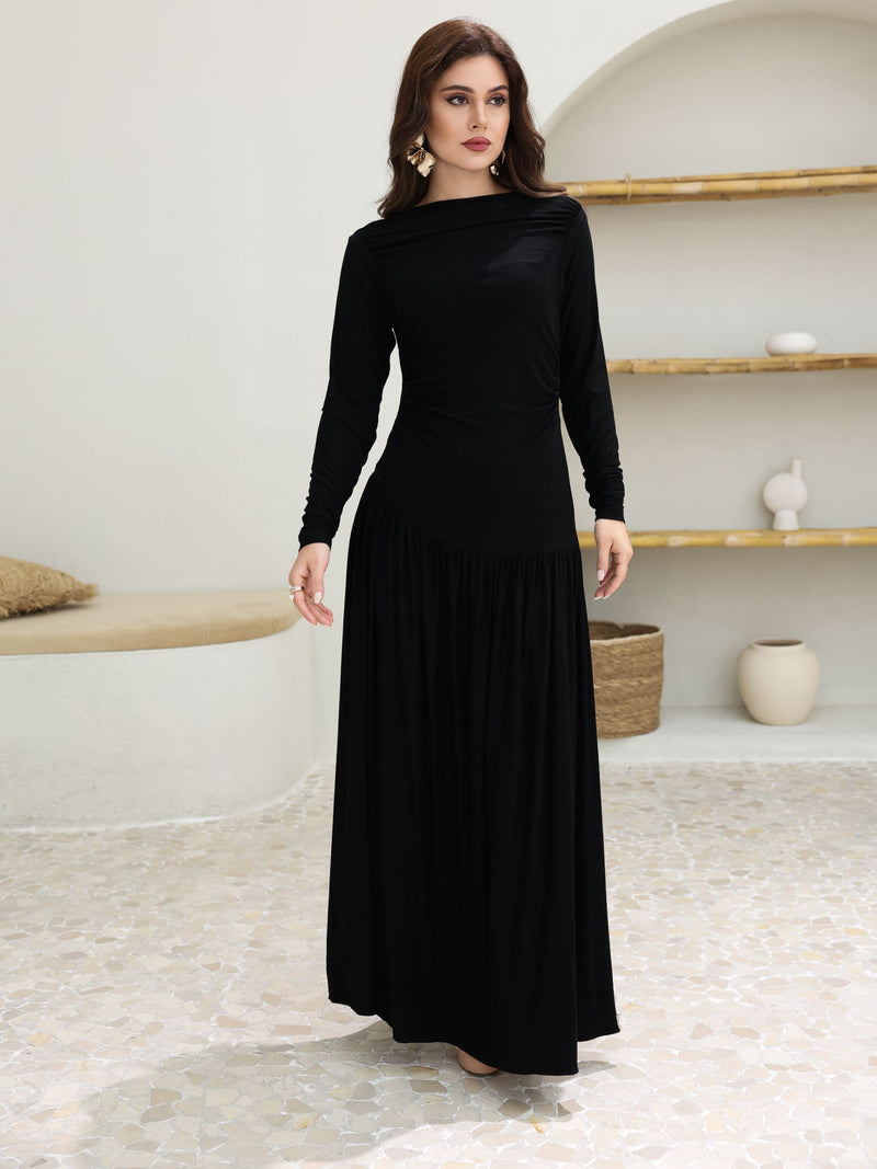 Caffra Black Jersey Long Dress