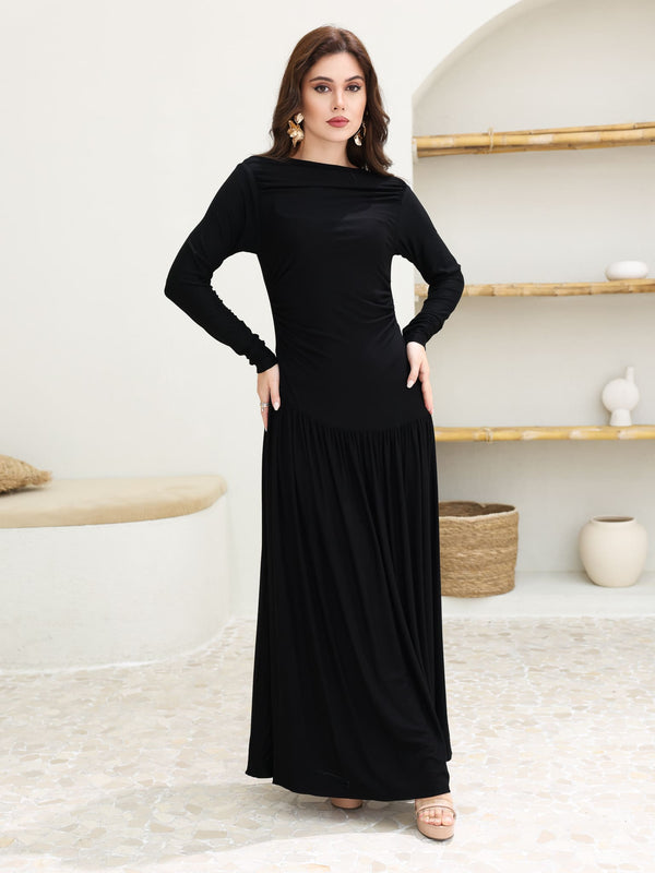 Caffra Black Jersey Long Dress
