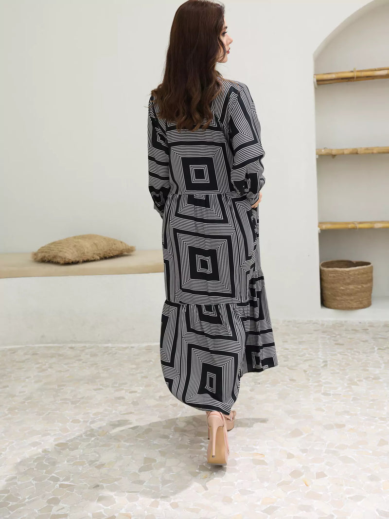 Kaleido Geometric Print Dress