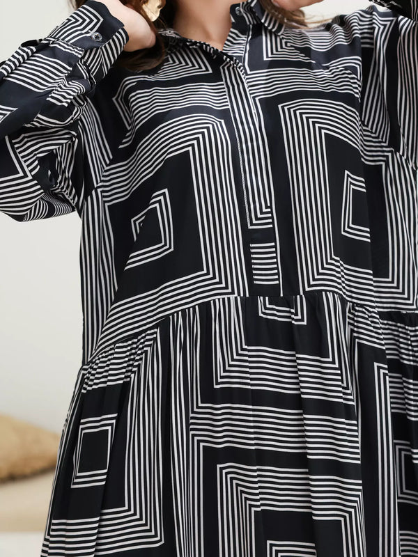 Kaleido Geometric Print Dress