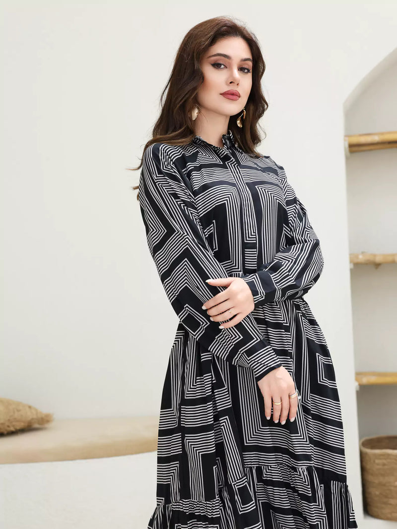 Kaleido Geometric Print Dress