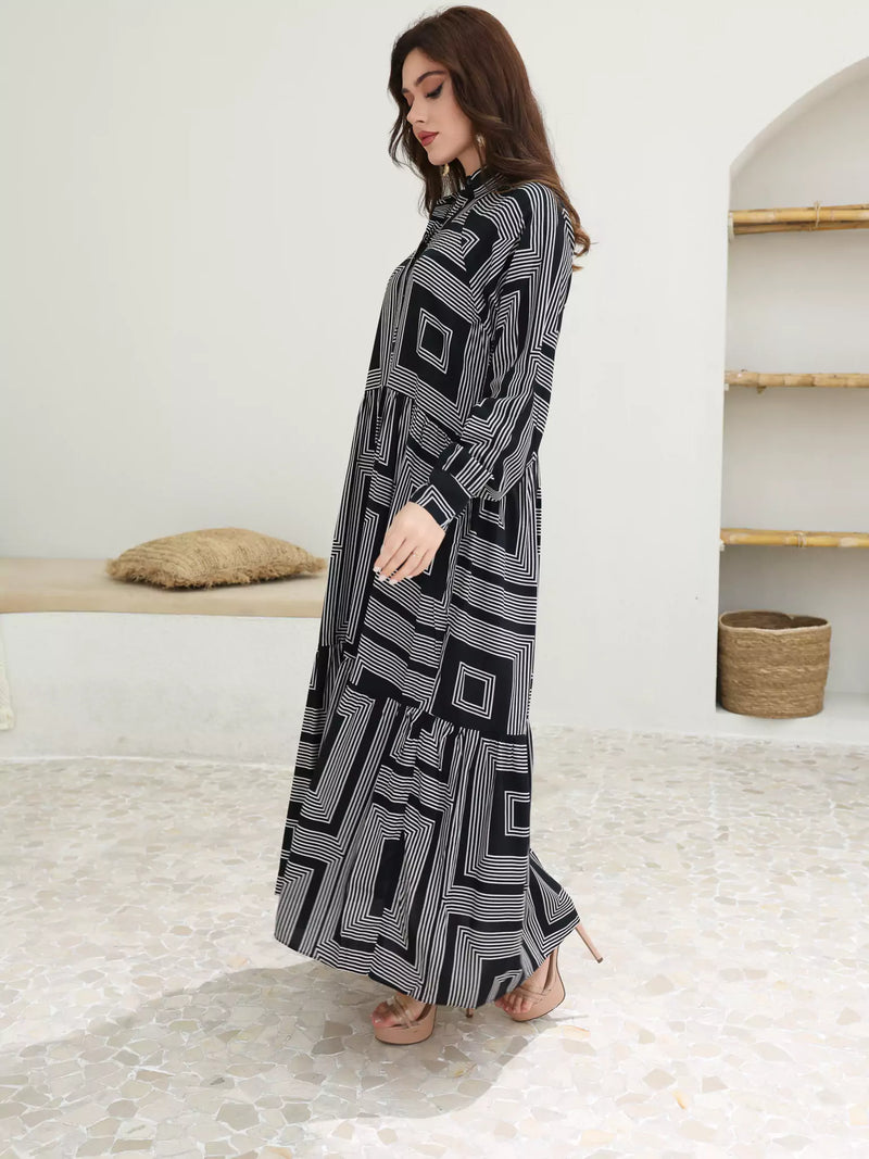 Kaleido Geometric Print Dress
