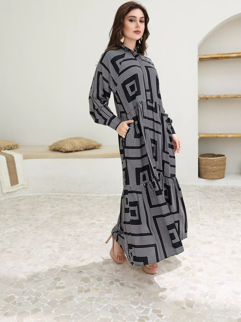 Kaleido Geometric Print Dress