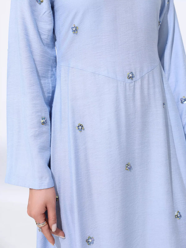 Veya Embeliished Pastel Blue Long Dress