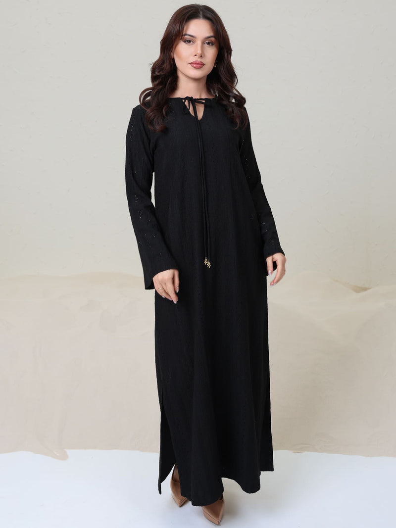 Mirrian Black Crochet Dress