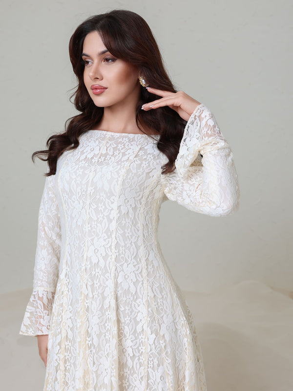 knee length dresses for ladies Carys Net Panel Dress