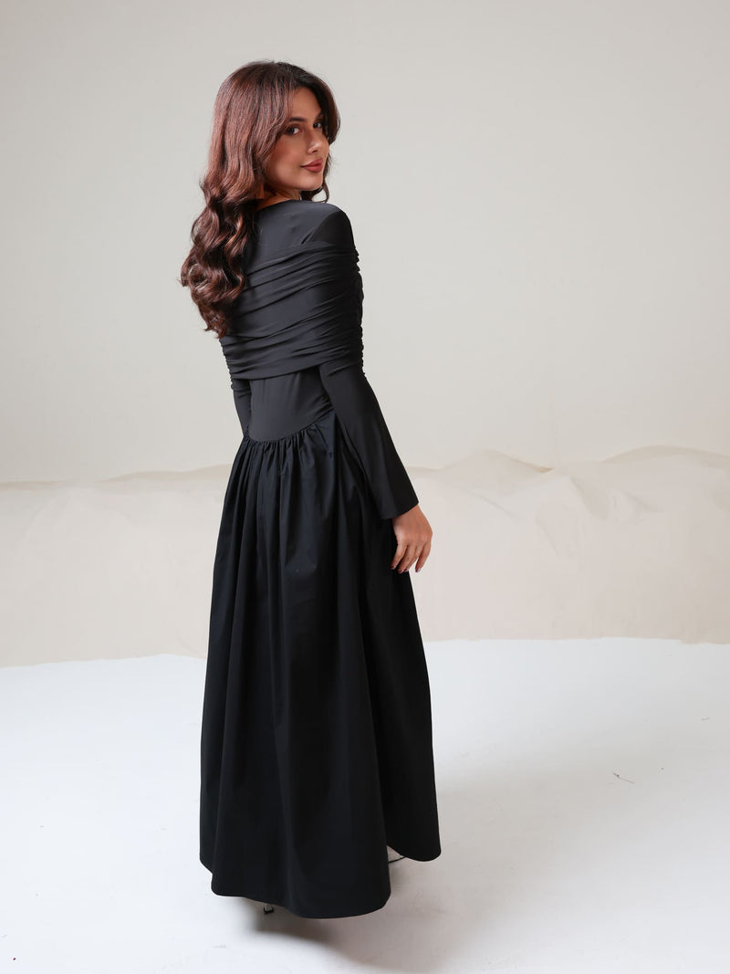 Nemy Black Jersey Cotton Dress