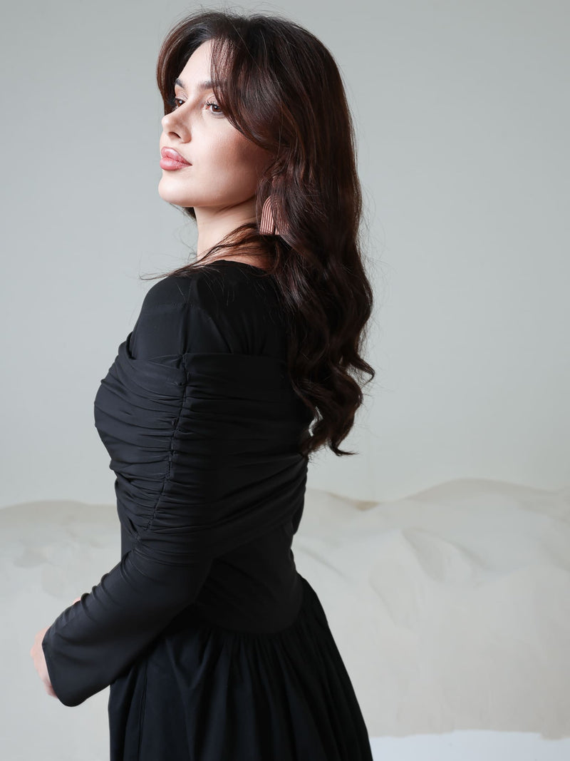 Nemy Black Jersey Cotton Dress